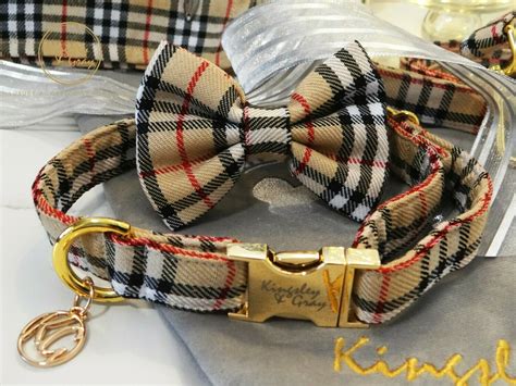 fake burberry dog harness|burberry bow tie dog collar.